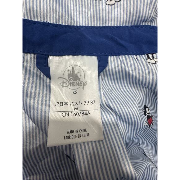 Disney Mickey Mouse Blue Raincoat Hooded Jacket Pockets Fun Lining - Picture 4 of 7